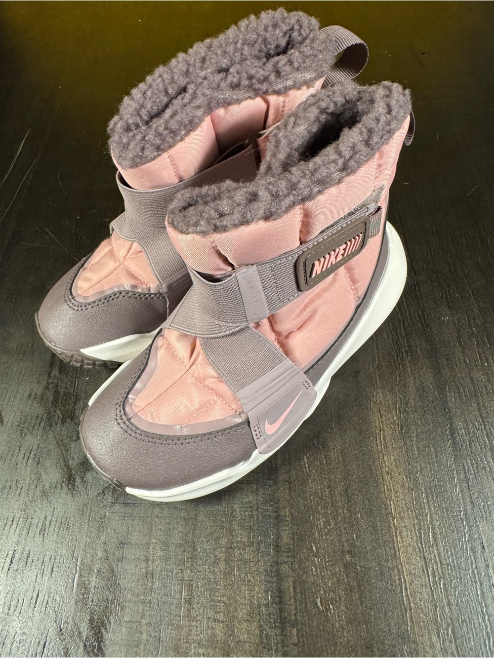 NWOT Nike Flex Advance Winter Boots Pink Glaze Violet Ore Toddler Kids Size 12C